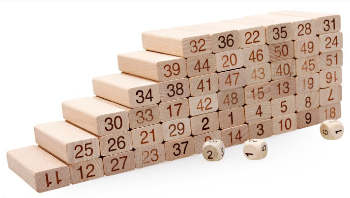 54-Piece Wooden Rainbow Stacking Blocks