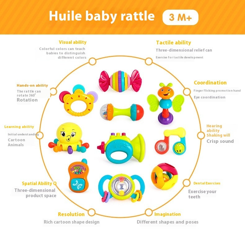 Baby Hand-Grasping Rattle Set (10-Piece)