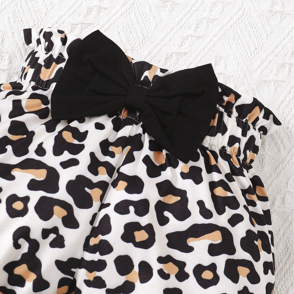 Baby Girl Leopard Romper & Shorts Set