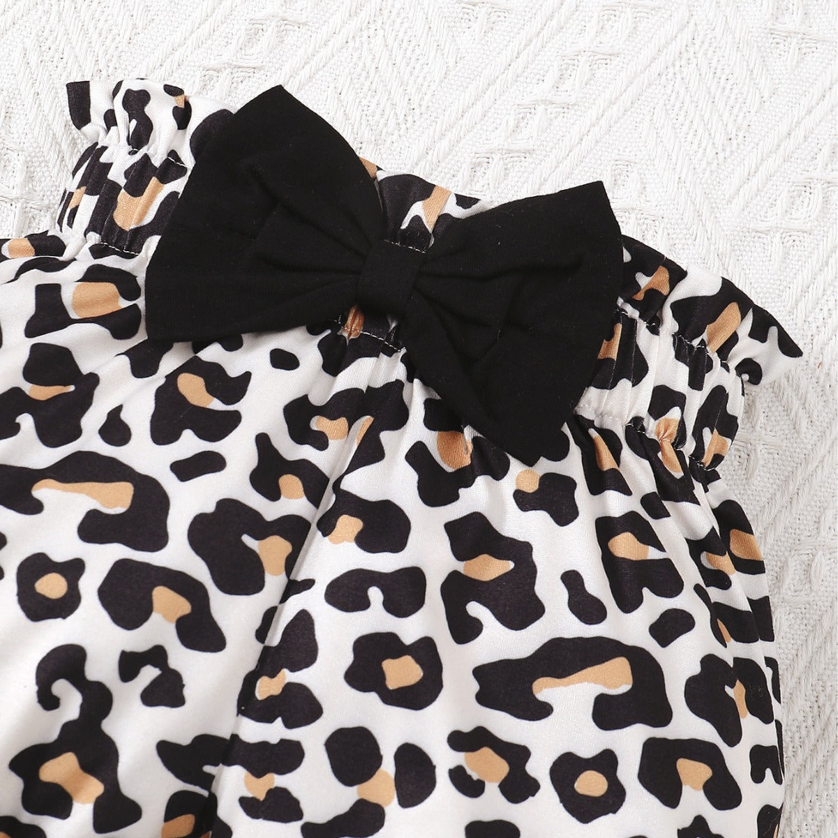 Baby Girl Leopard Romper & Shorts Set