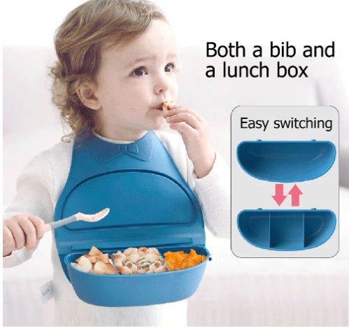 3D Silicone Feeding Bib with Pocket