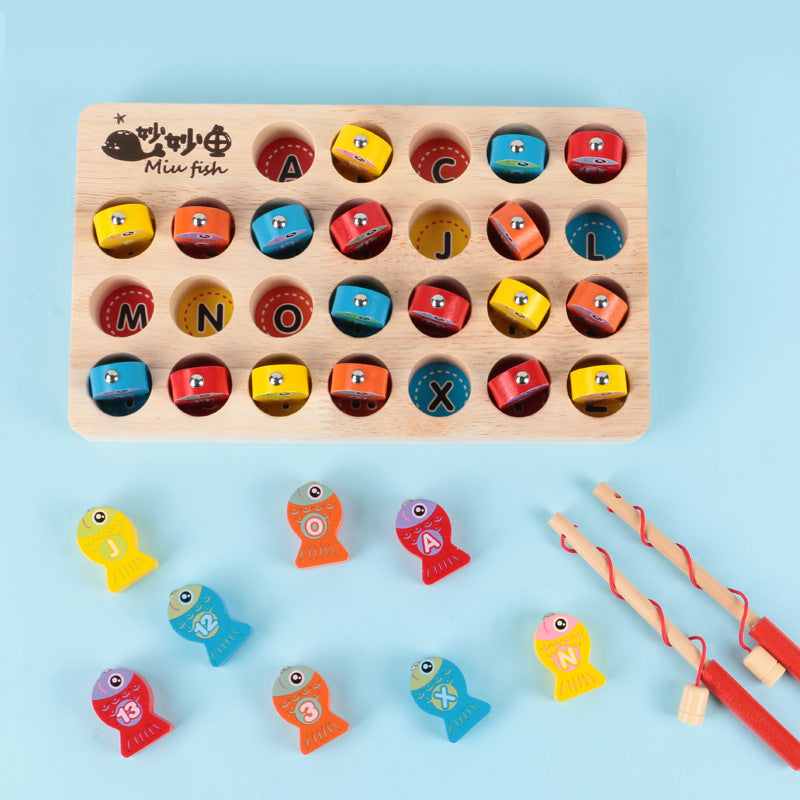 Wooden Magnetic Fishing & Letter Game