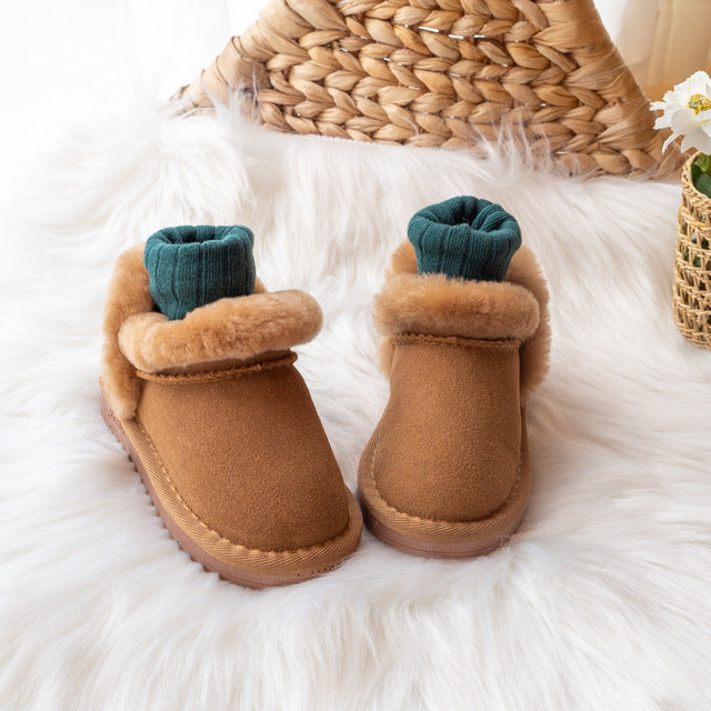 Girls' Soft-Sole Cotton Booties