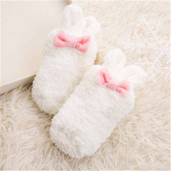 Baby Girl Coral Fleece Rabbit Socks