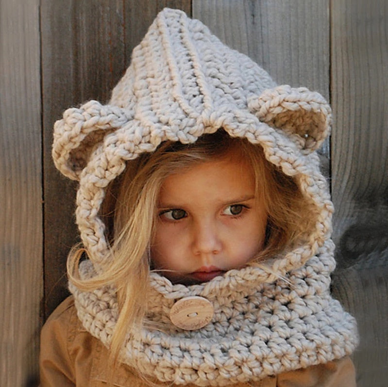 Baby Bear Hooded Scarf Hat