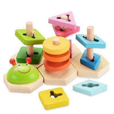 Beech Wood Shape-Sorting Stacking Puzzle