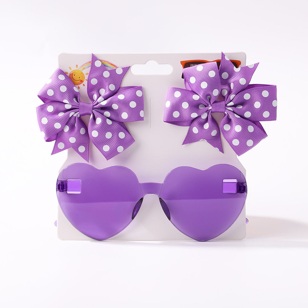 Kids' Bow Clip & Sunglasses Set