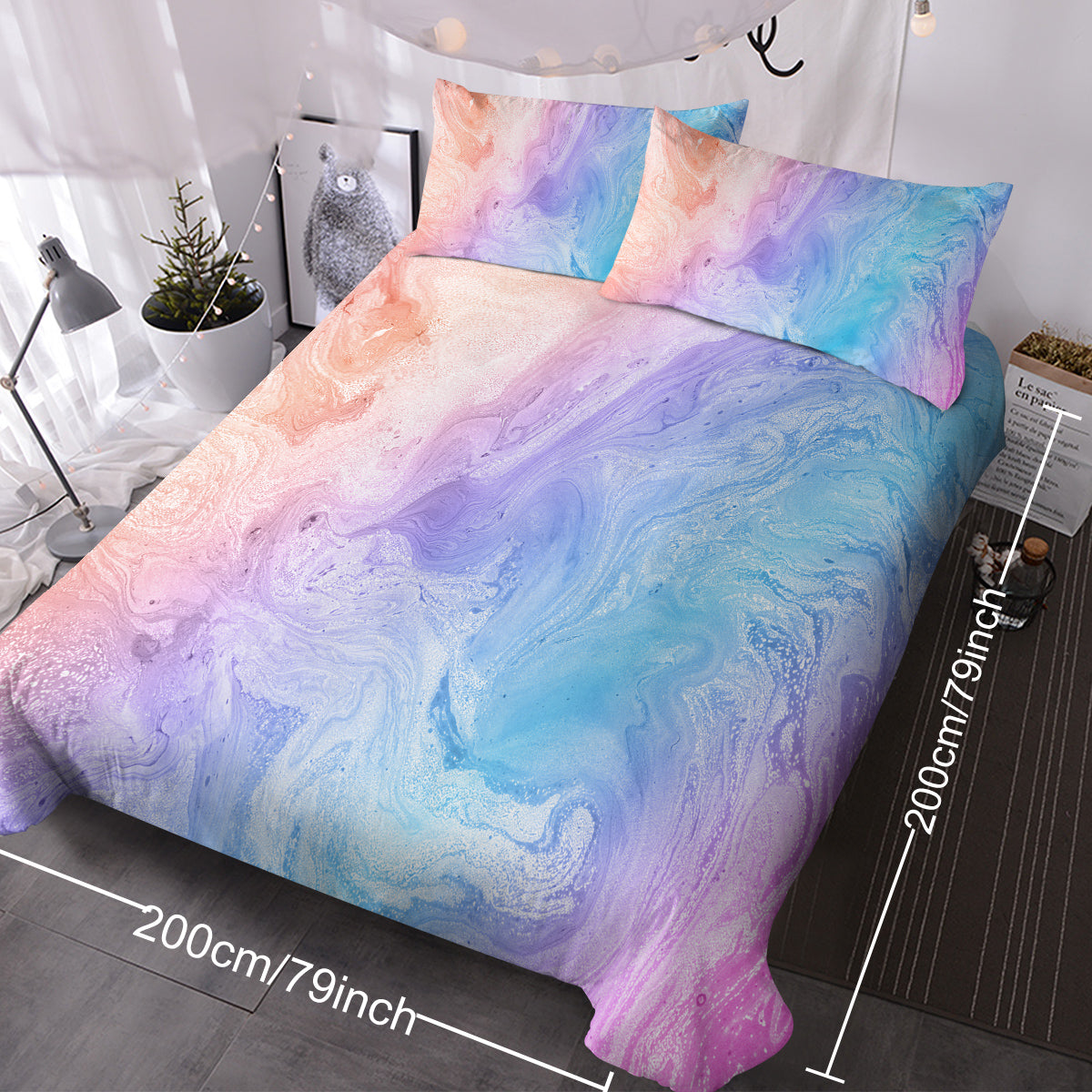 Rainbow Glitter Ombre Duvet Set