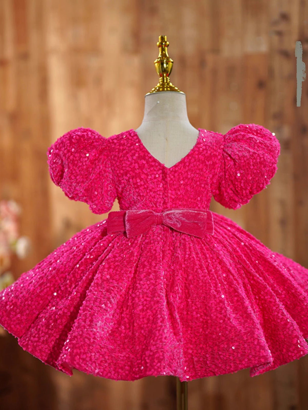 Girls' Rose Pink Flower Girl Dress