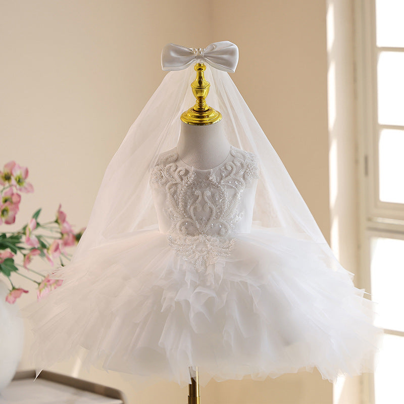 Girls' Full Puffy Flower Girl Dress