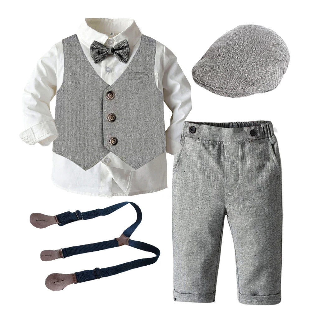 Three-Piece Vest, Long-Sleeve Top & Hat Set