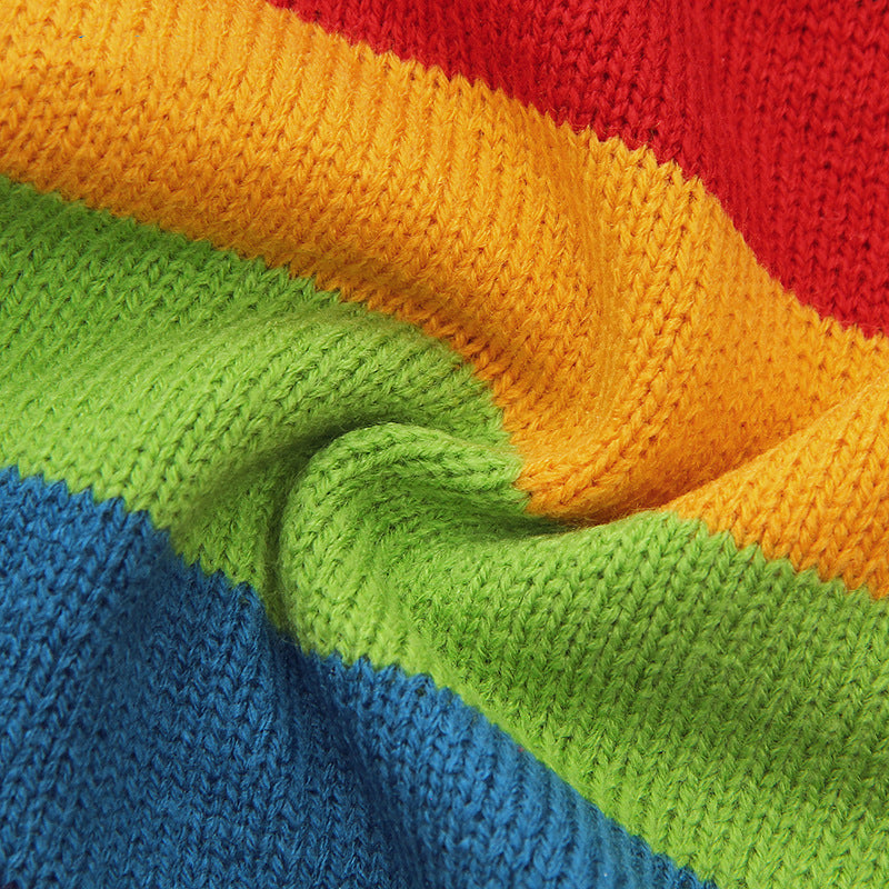 Baby Girl Knitted Rainbow Romper
