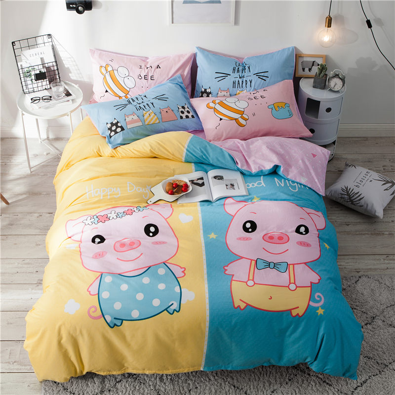 Cartoon Cotton Bedding Set (4-Piece)