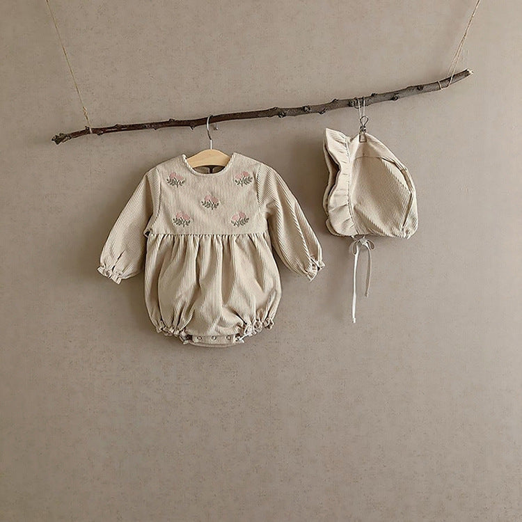 Baby Corduroy Embroidered Romper