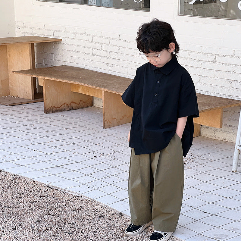 Boys' White Short-Sleeve Shirt