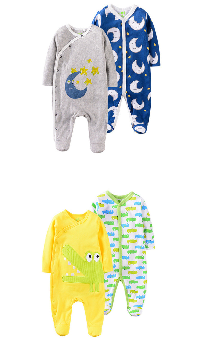 Newborn Embroidered Long-Sleeve Romper