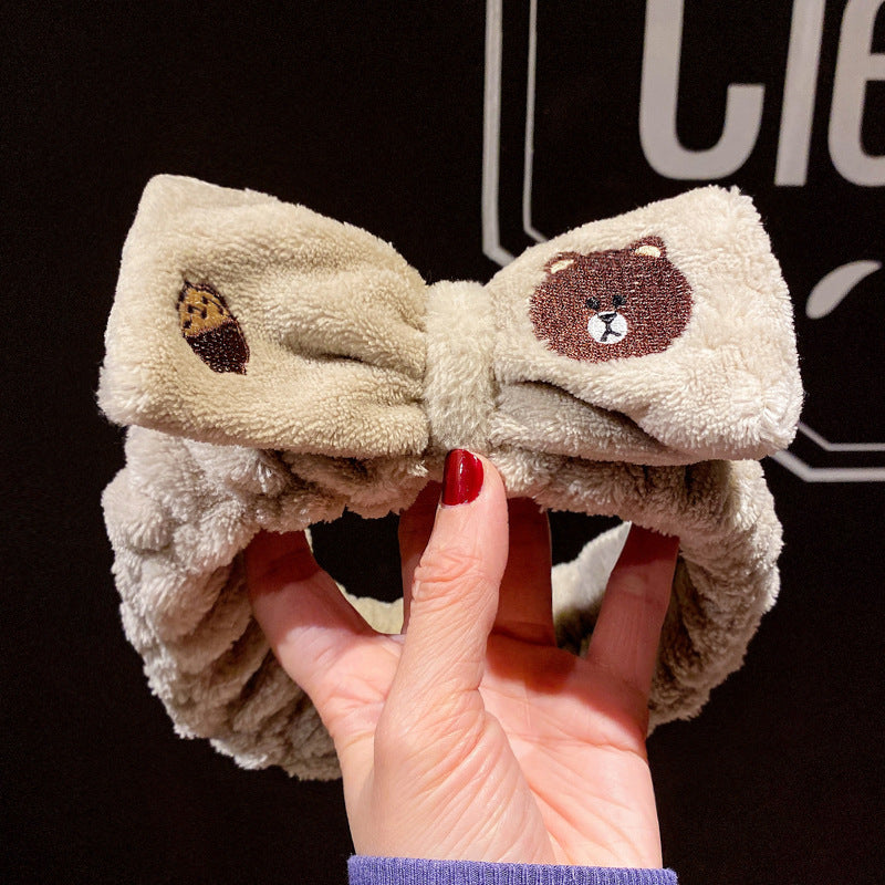 Hair Tie Headband Plush Bow Headband Hair Accessories