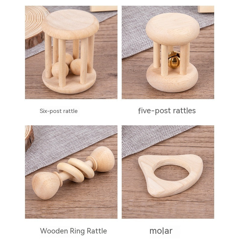 Wooden Rattle Four-piece Educational Toys