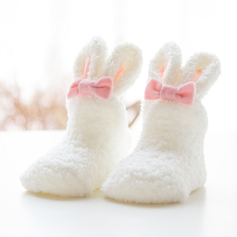 Baby Girl Coral Fleece Rabbit Socks