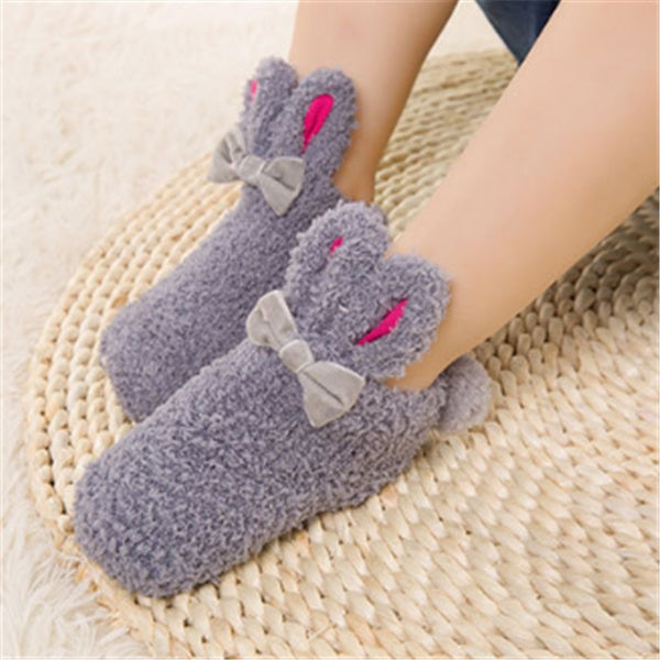 Baby Girl Coral Fleece Rabbit Socks