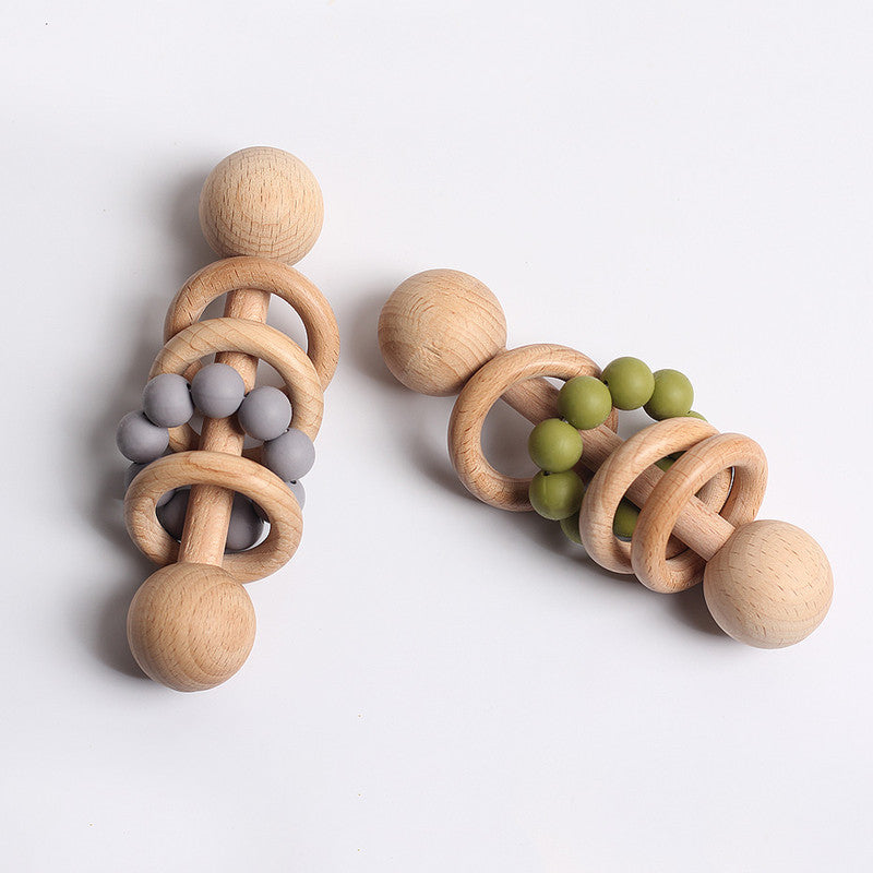 Beech Wood Baby Rattle Teether