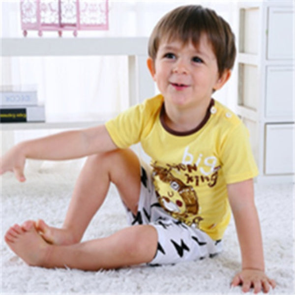 Baby Cartoon Round-Neck Summer Set