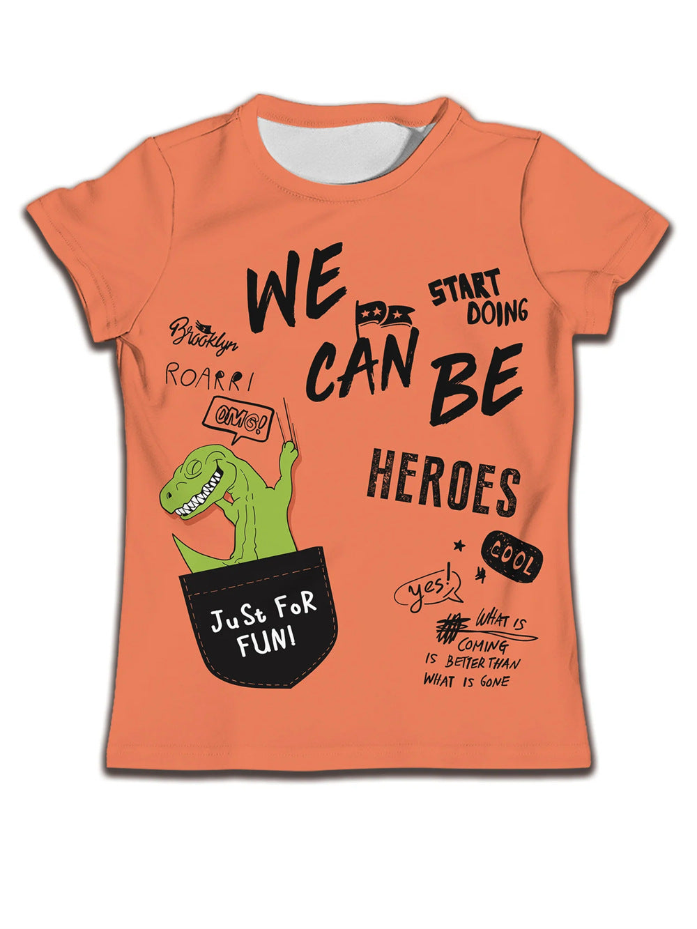 Boys' Cat-Print Casual Tee