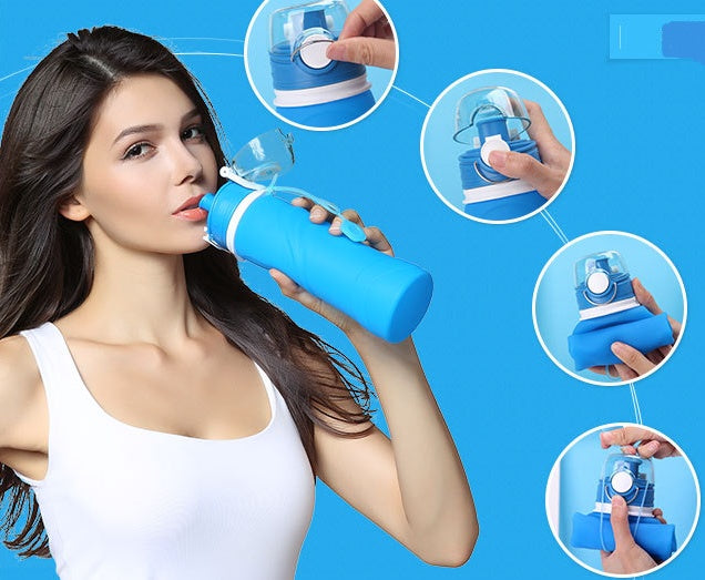 Food-Grade Silicone Folding Water Bottle