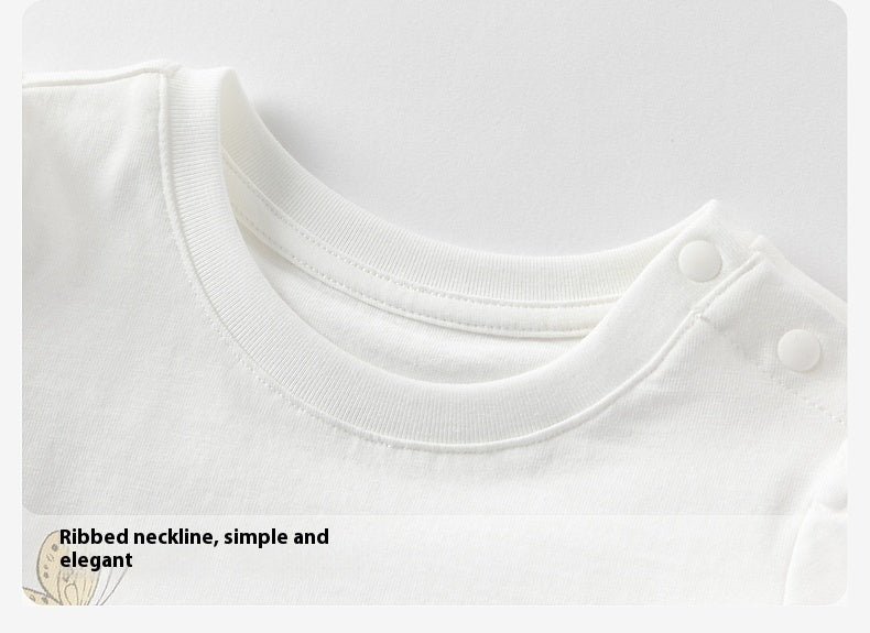 Girls' Pure Cotton Short-Sleeve Top