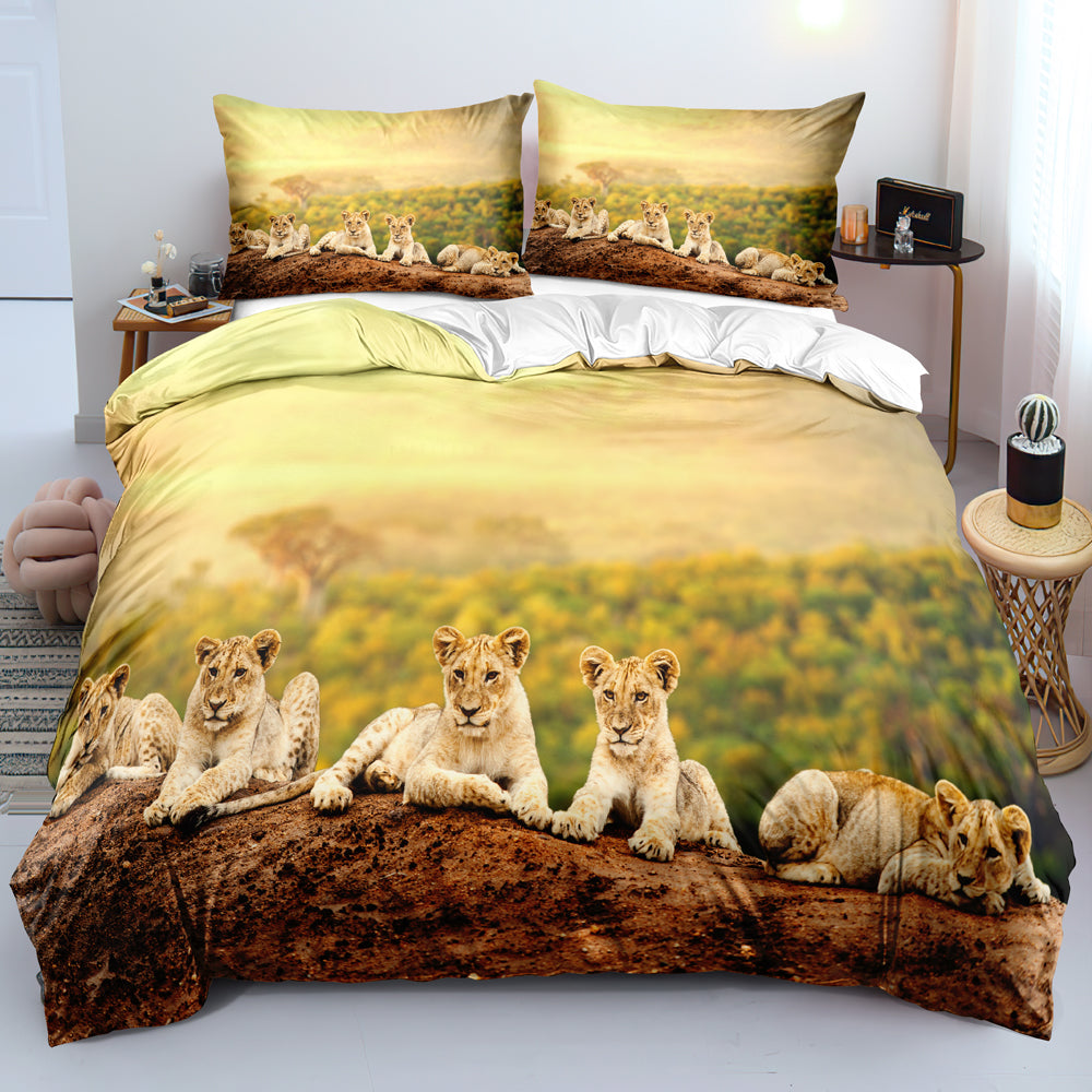 Lion 3D-Print Bedding Set (3-Piece)