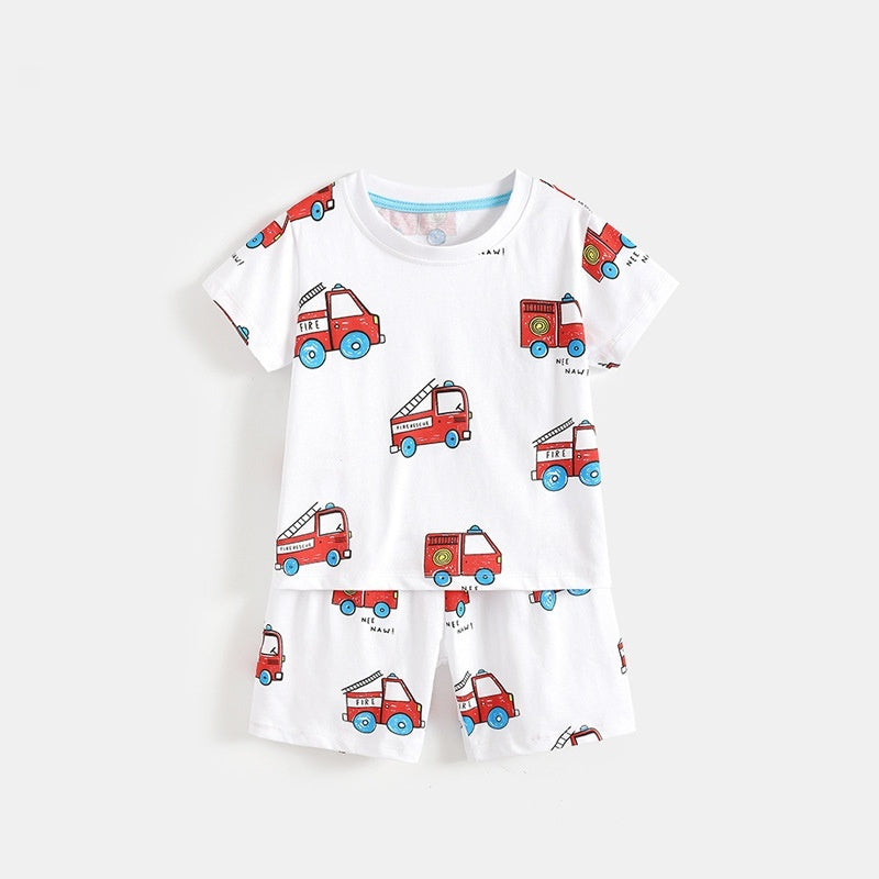 Kids' Cartoon Crew-Neck Short-Sleeve Set