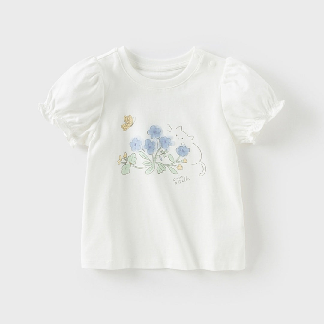 Girls' Pure Cotton Short-Sleeve Top