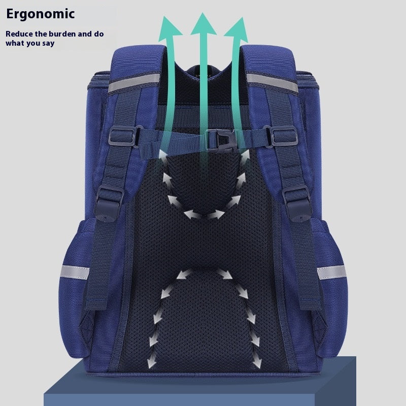 Kids' Plaid Spine-Protect Backpack
