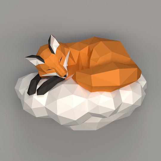 3D Paper Fox Wall-Hanging Craft Kit