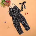Girls' Polka-Dot Sleeveless Jumpsuit Set