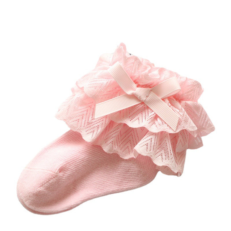 Girls' Lace Cotton Socks