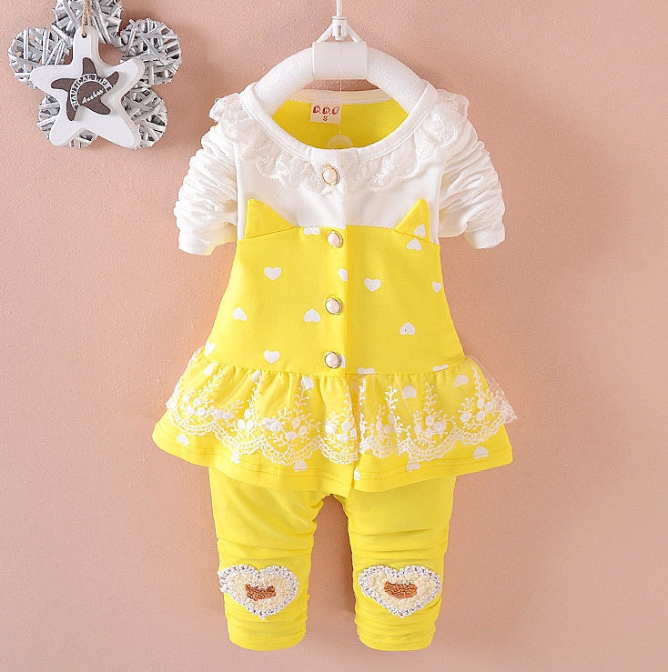 Baby Girls' Cardigan & Pants Tracksuit Set