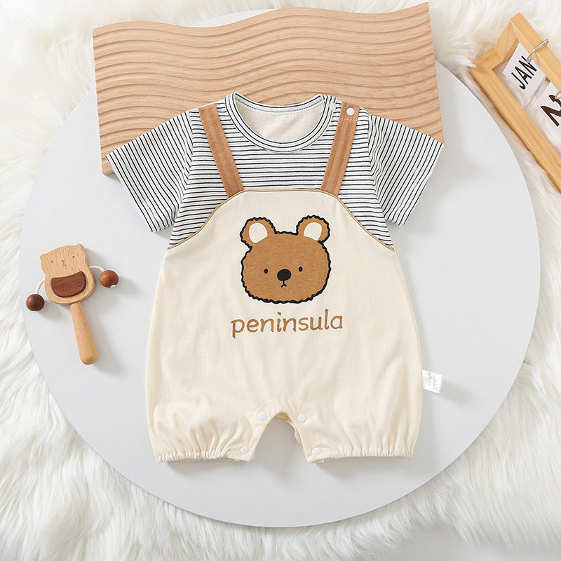 Baby Bear-Print Short-Sleeve Romper