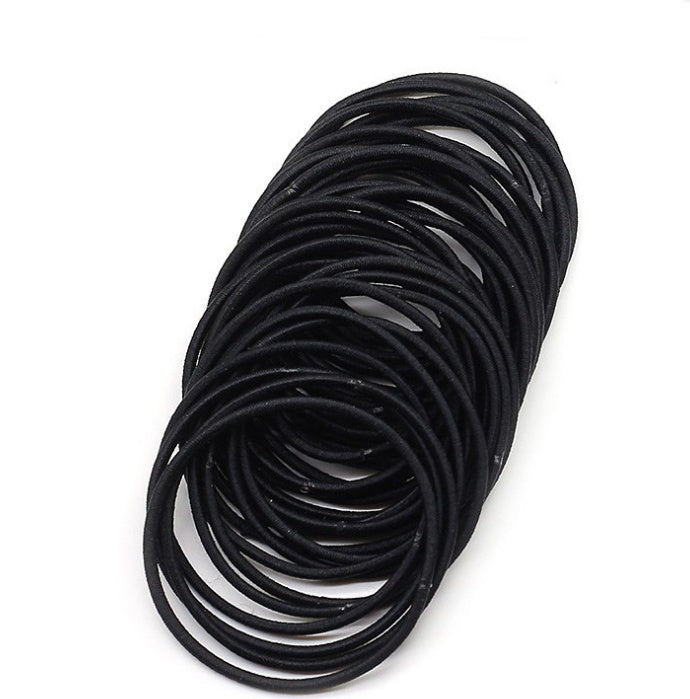 Black Elastic Hair Ties (100-Pack)