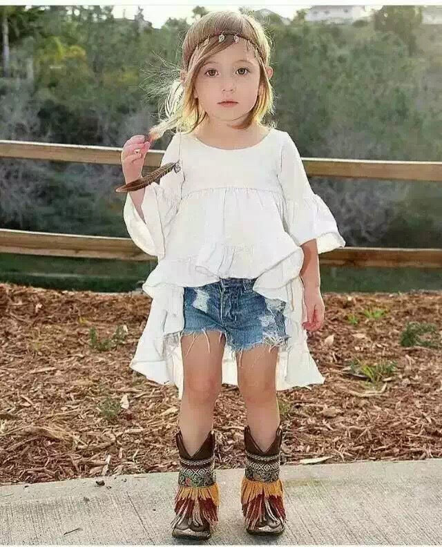 Baby Girl Slub Cotton T-Shirt