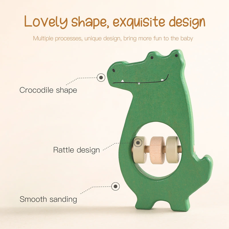 Wooden Crocodile Music Rattle