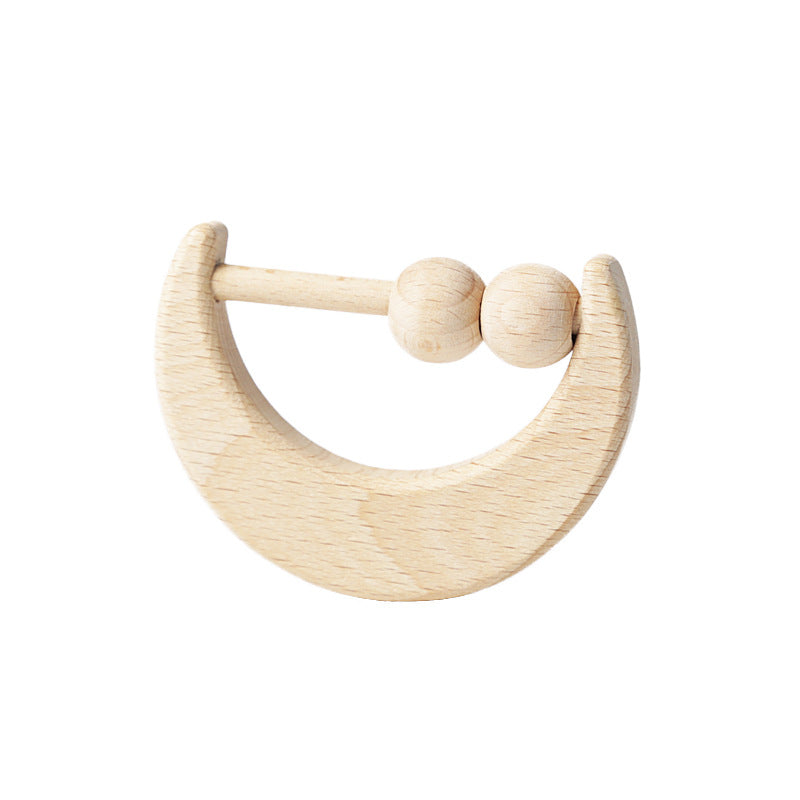 Moon Beech Wood Rattle Teether