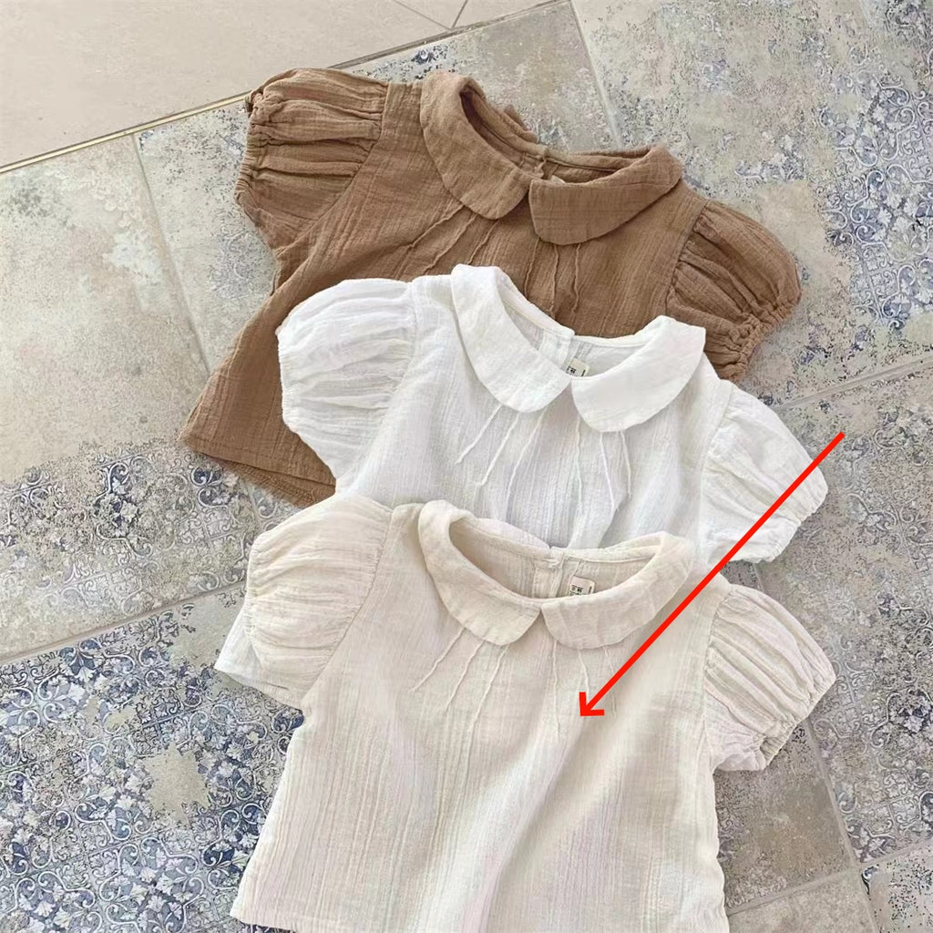 Baby Girl Lapel Short-Sleeve Blouse