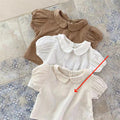Baby Girl Lapel Short-Sleeve Blouse