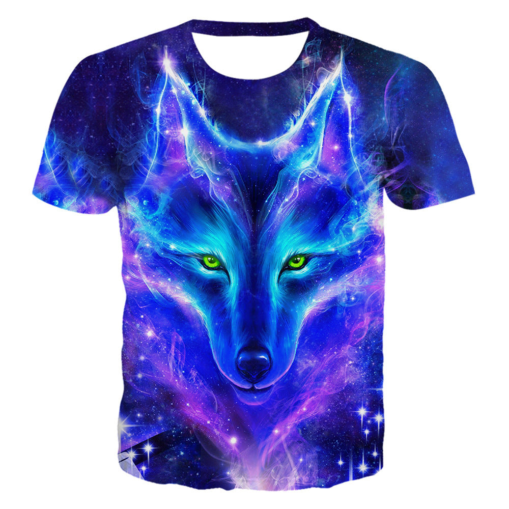 Kids' 3D Wolf-Print Short-Sleeve Tee