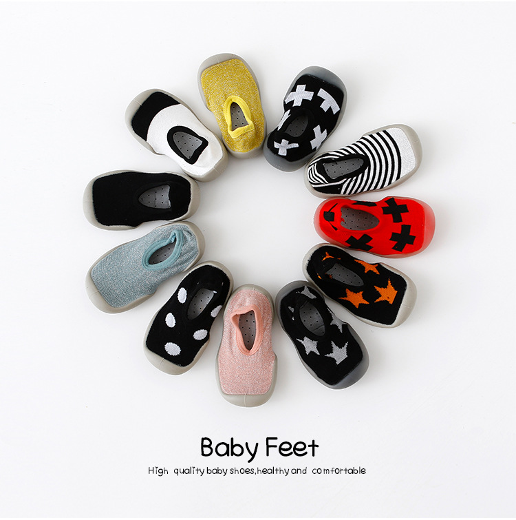 Baby Sock Shoes with Rubber Sole