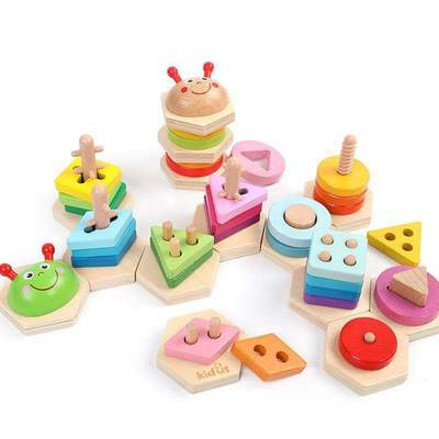 Beech Wood Shape-Sorting Stacking Puzzle