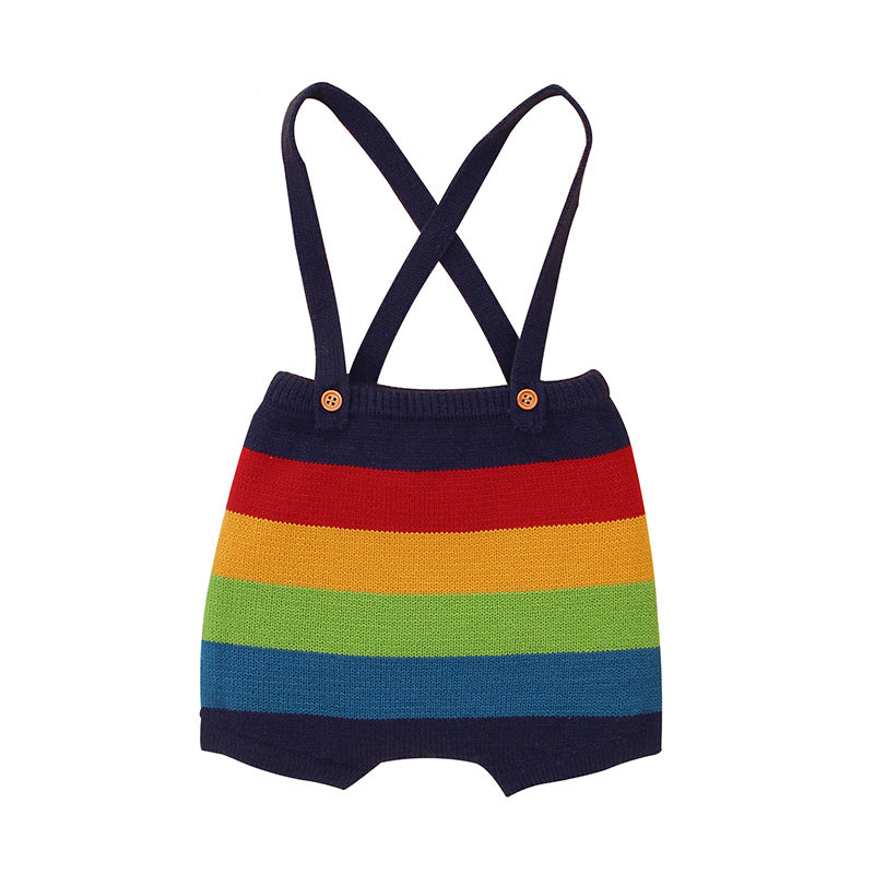 Baby Girl Knitted Rainbow Romper