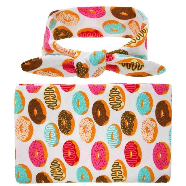 Donut Swaddle Blanket & Headband Set