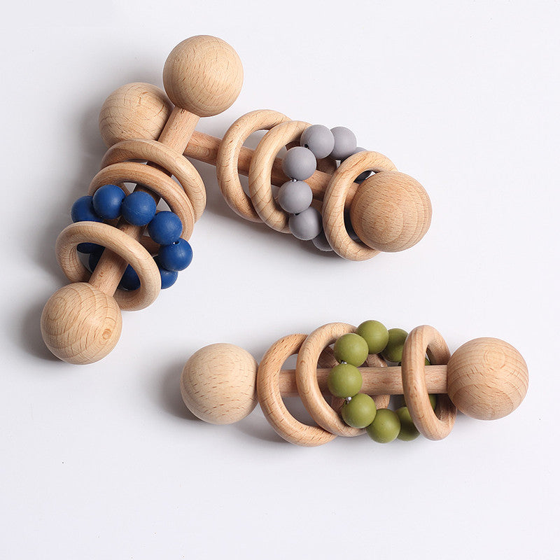 Beech Wood Baby Rattle Teether
